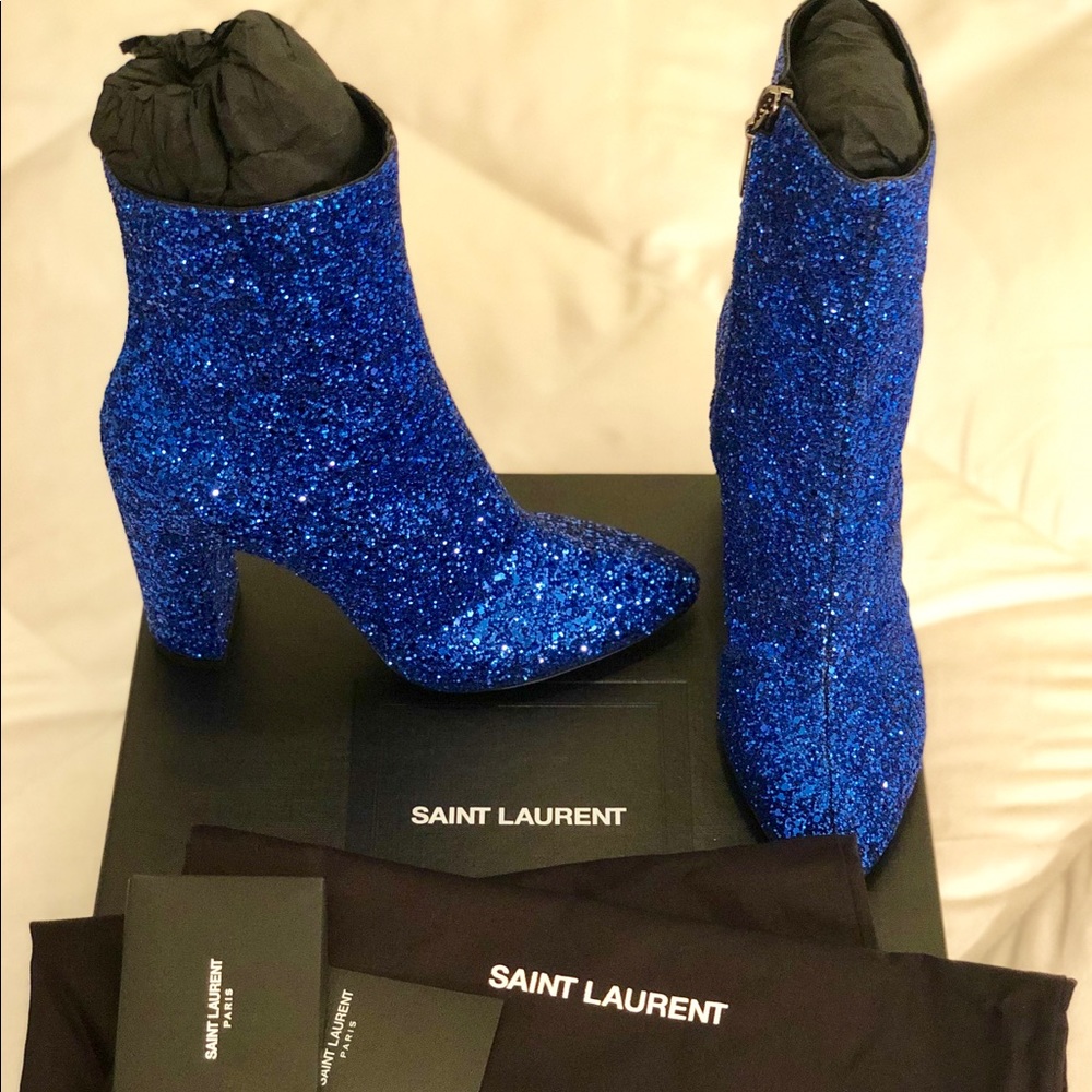 Saint Laurent LouLou Glitter Booties